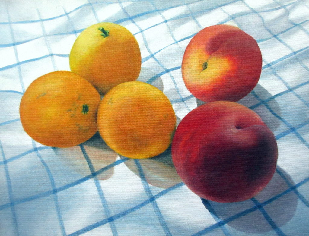 oranges & peaches 2020 oil on canvas 30x39